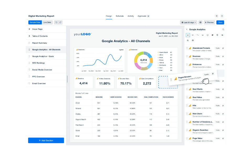 We use Agency Analytics client reporting to help our clients better understand website performance